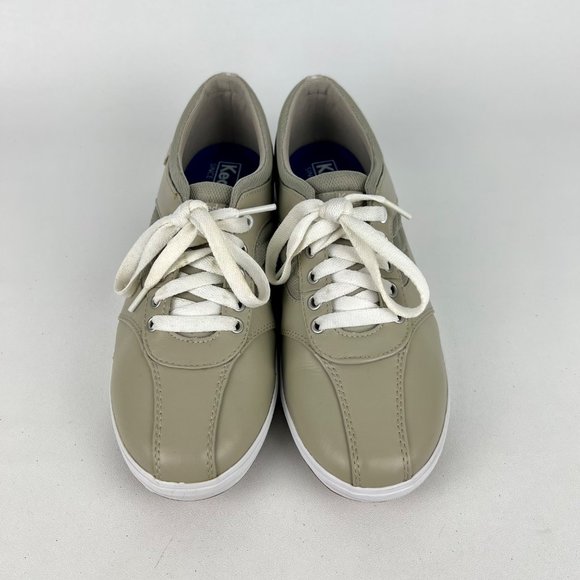 Keds Prestige Womens Sneaker OrthoLite Stone Tan Leather Lace Up Shoes size 9 - Picture 2 of 16